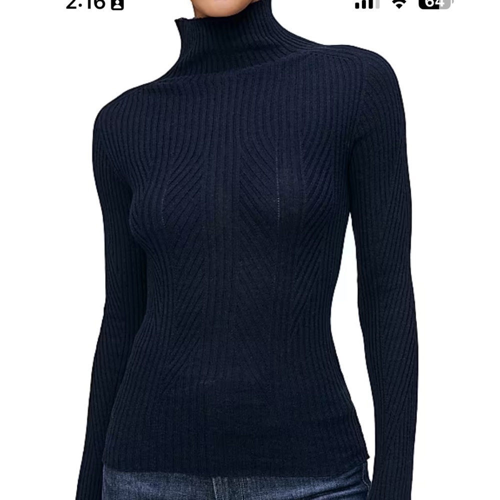Black Ribbed Turtleneck Sweater